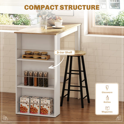 Table haute cuisine 3 tablettes rangement
