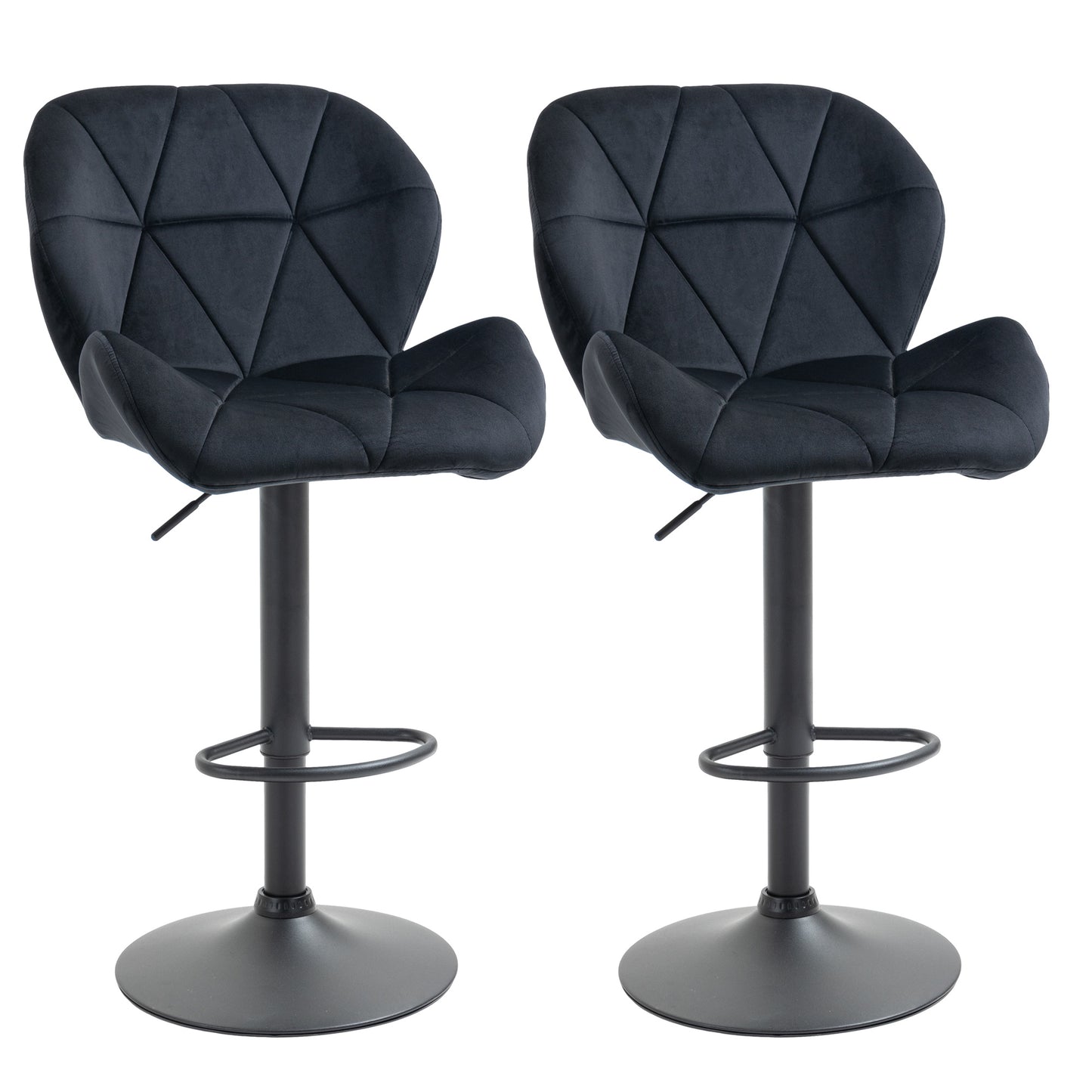 Tabourets de bar ajustables tissu ensemble de 2