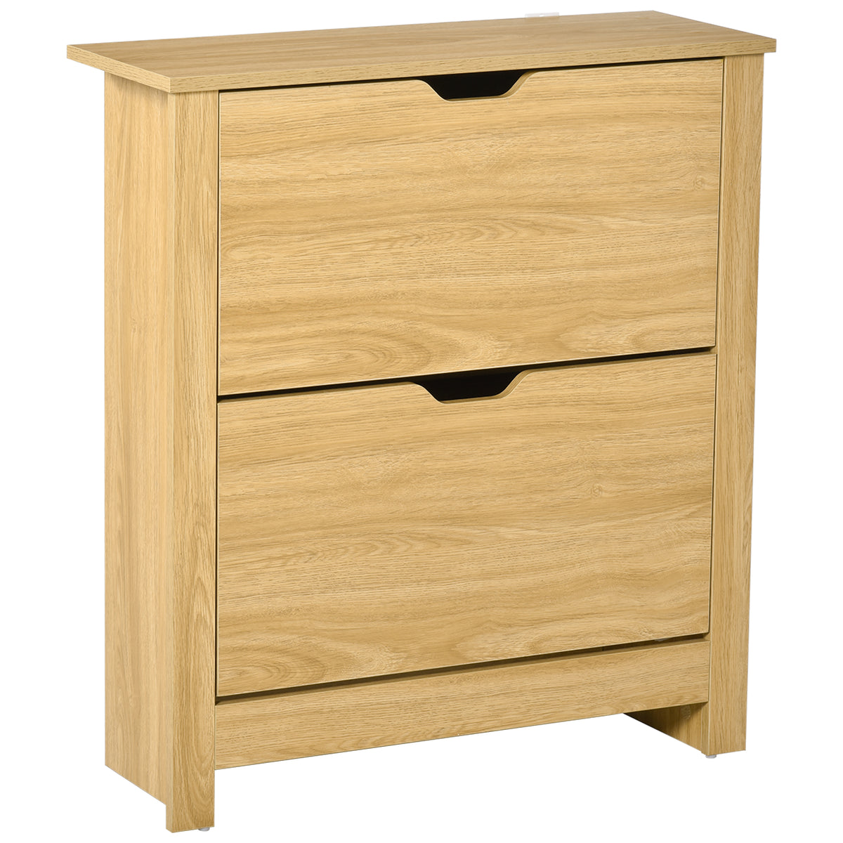 Armoire à chaussures 2 tiroirs rabattables et tablettes ajustables