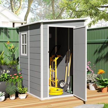 Abri de jardin appuyé 4x5 avec fenêtre verrouillable
