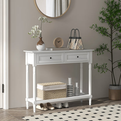 Table console d'entrée avec 2 tiroirs et étagère