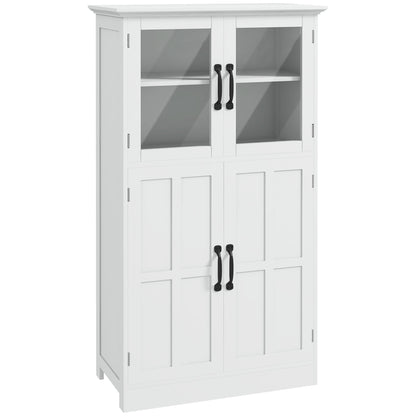 Buffet de cuisine moderne avec portes vitrées et étagères