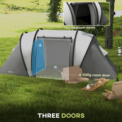 Tente de camping familiale 2 chambres avec salon