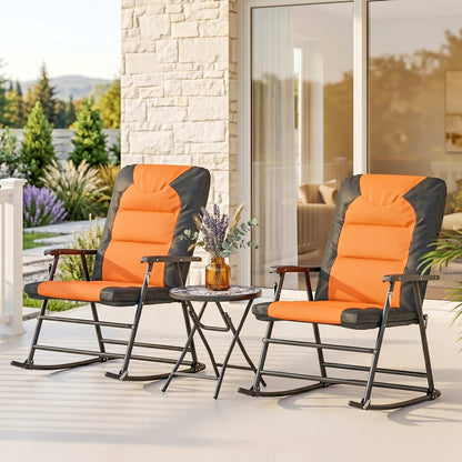 Ensemble chaise berçante pliable 3 pièces