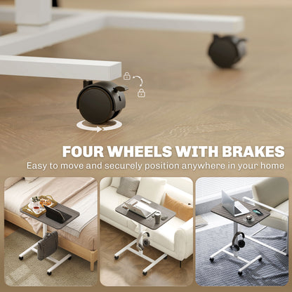 Bureau debout pneumatique ajustable avec roulettes