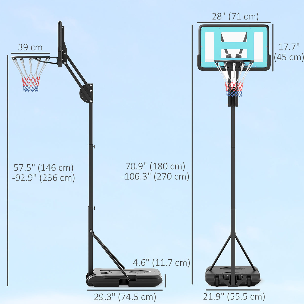 Panier de basketball réglable pour enfants