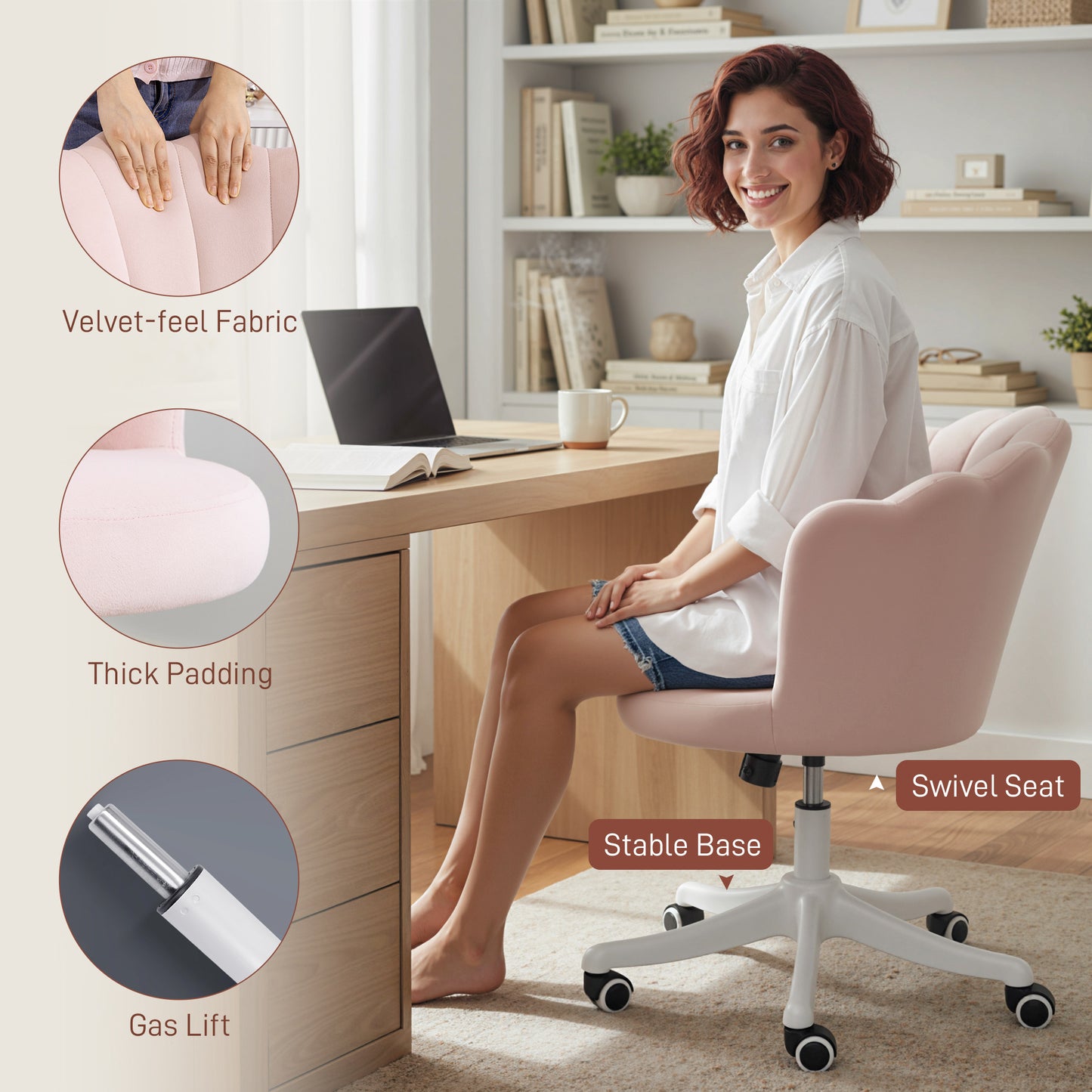 Chaise de bureau sans accoudoirs pivotante hauteur ajustable