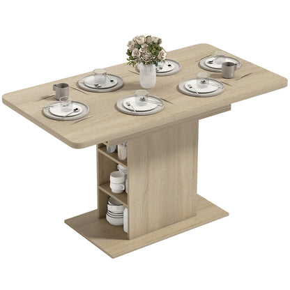 Table à manger extensible avec étagères intégrées