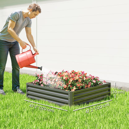 Jardinière surélevée acier galvanisé 120x120x30cm