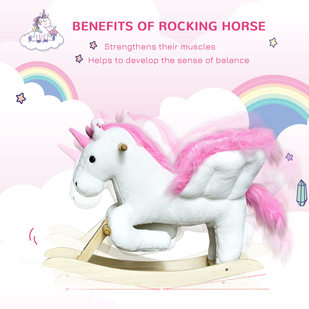 Cheval à bascule pour bébé avec sons musicaux