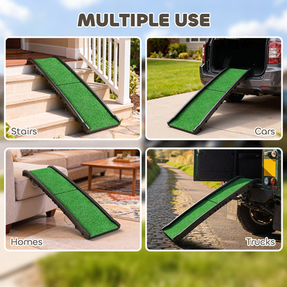 Rampe pliable pour chien 150 cm surface gazonnée