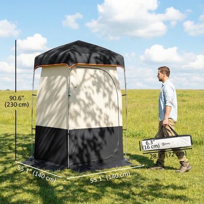 Tente de douche camping avec sac solaire portable