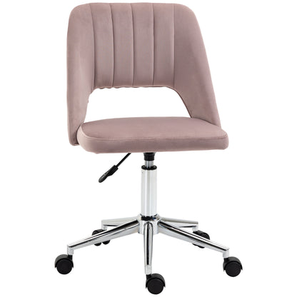 Chaise de bureau mi-hauteur velours forme festonnée pivotante