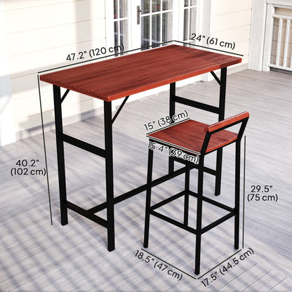 Ensemble bistro patio 5 pièces table haute tabourets