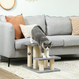 Escalier pour chat avec griffoir et jouet
