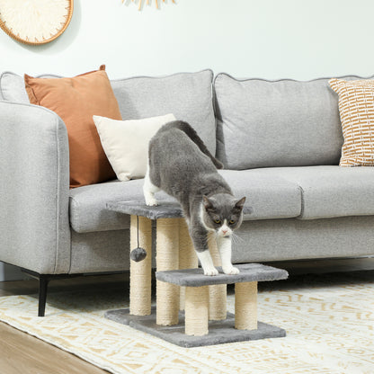 Escalier pour chat avec griffoir et jouet