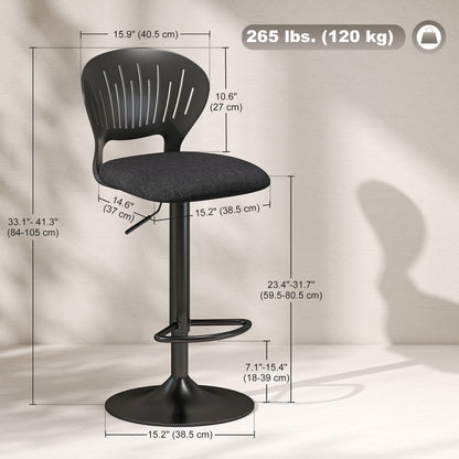Tabourets de bar pivotants réglables avec repose-pieds