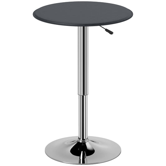 Table de bar ronde hauteur ajustable dessus simili cuir