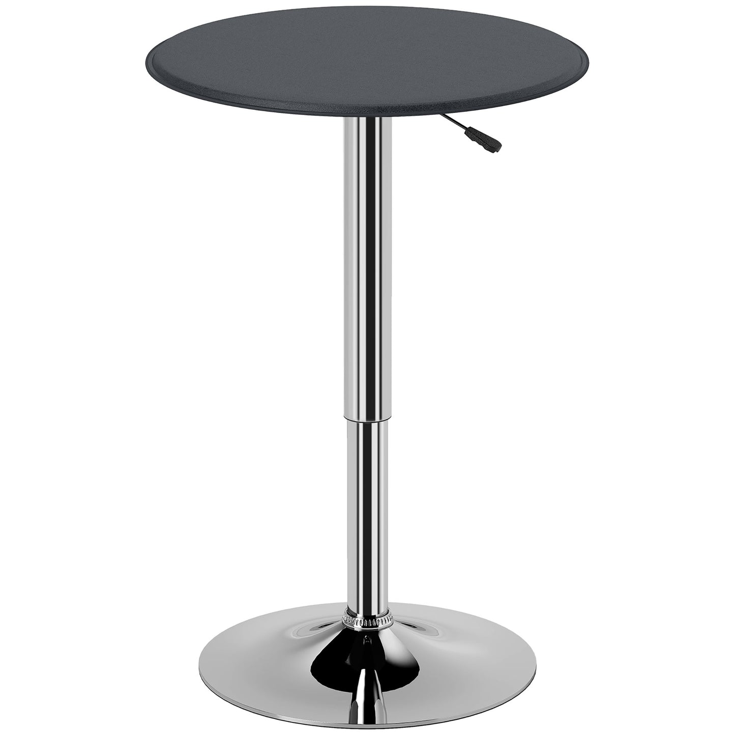 Table de bar ronde hauteur ajustable dessus simili cuir