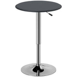 Table de bar ronde hauteur ajustable dessus simili cuir