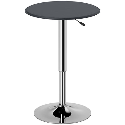 Table de bar ronde hauteur ajustable dessus simili cuir