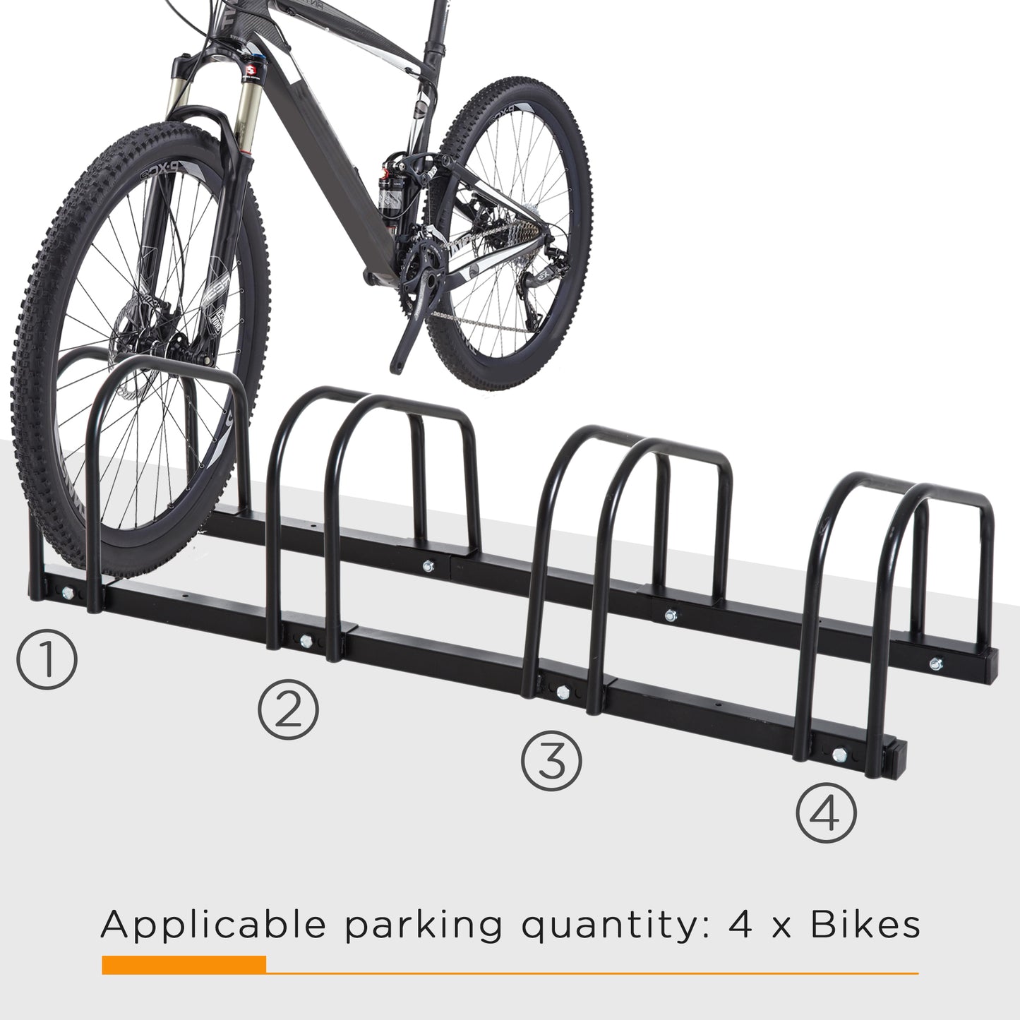 Support à vélos en acier pour 4 vélos