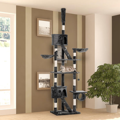 Arbre à chat multi-niveaux ajustable 240-260 cm