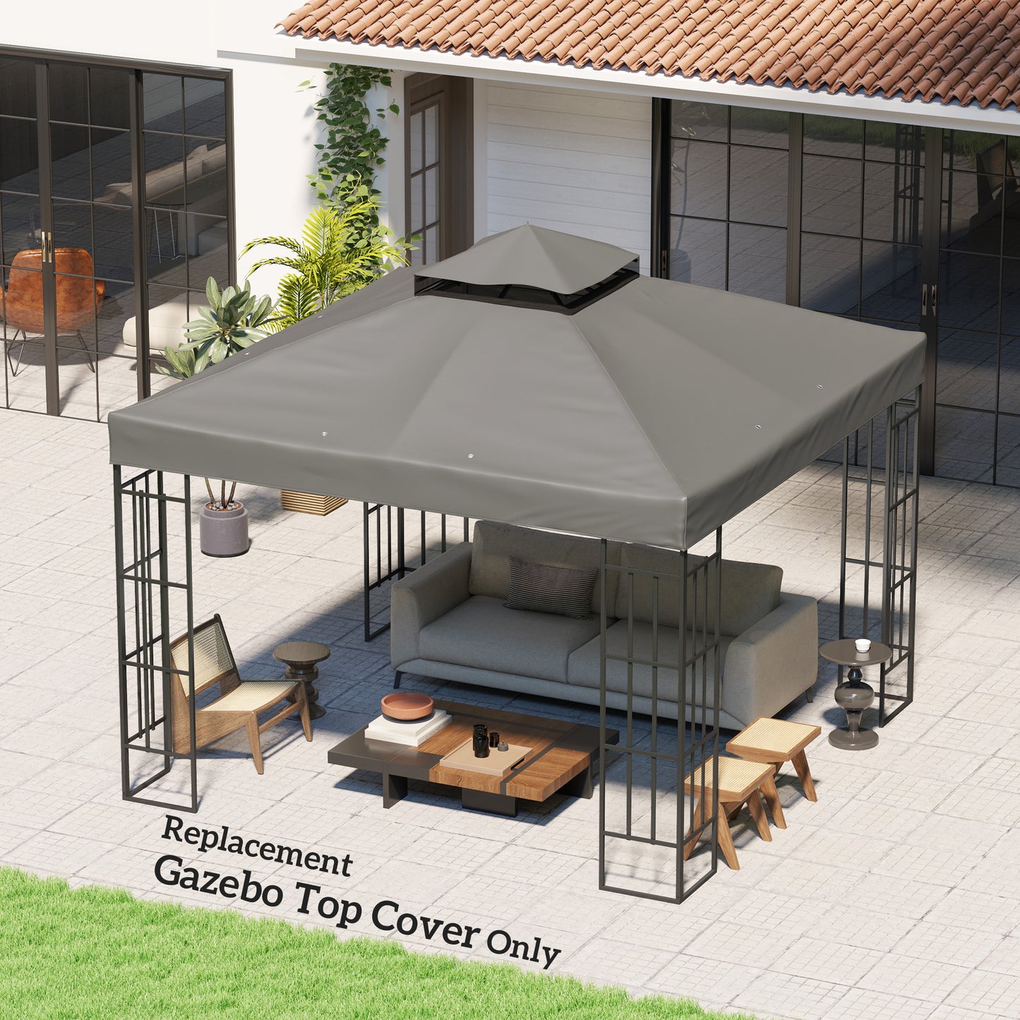 Toile de remplacement gazebo 2 niveaux 3 x 3 m
