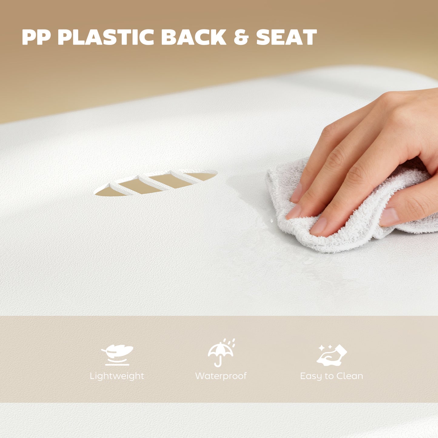 Chaises pliantes en plastique avec cadre en acier — lot de 6