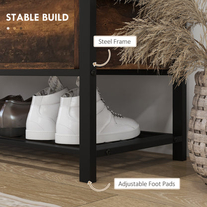 Banc coffre avec rangement à chaussures et siège rembourré