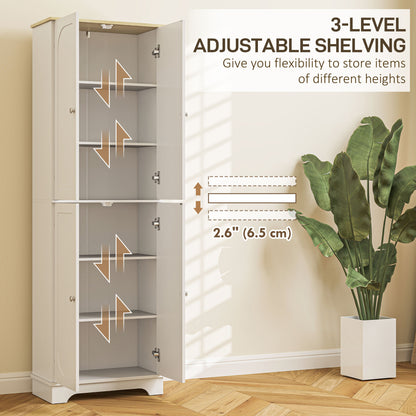 Armoire-garde-manger haute 4 portes avec tablettes ajustables