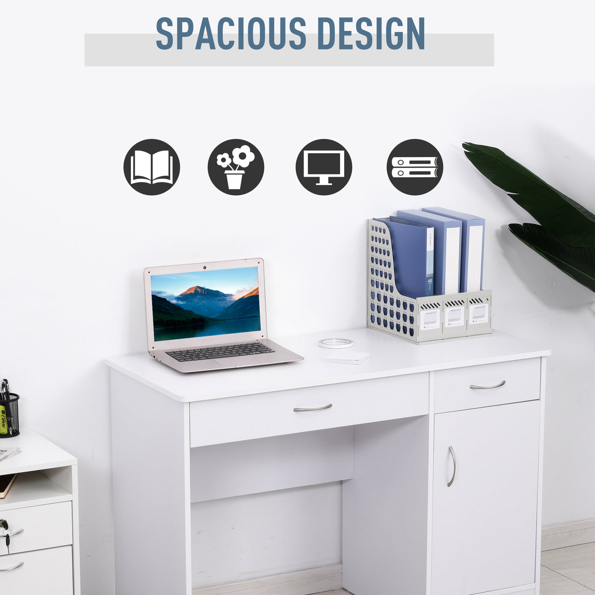 Bureau d'ordinateur avec tiroirs de rangement