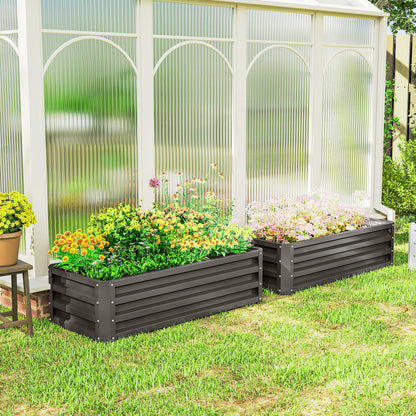 Bacs de jardinage surélevés galvanisés ensemble de 2