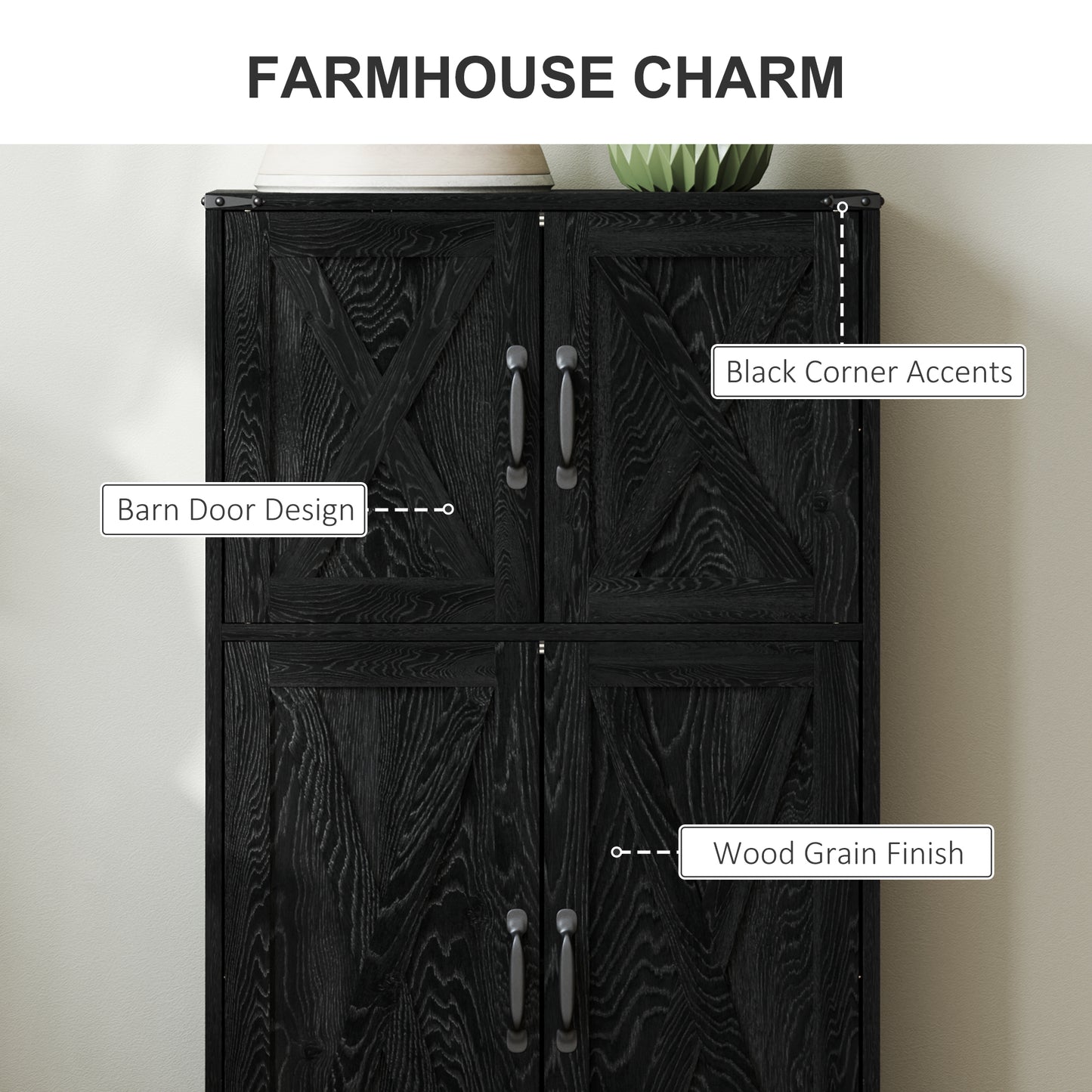 Armoire de cuisine style fermette avec portes de grange