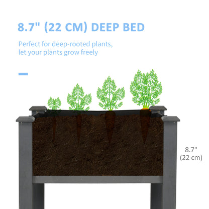 Bac de jardinage surélevé 122 x 56 x 76 cm — Bois