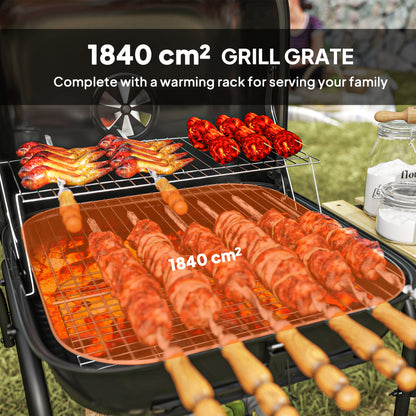 BBQ au charbon portable avec grille de 1840 cm²