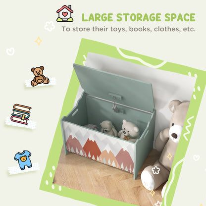 Coffre à jouets avec couvercle et charnières de sécurité