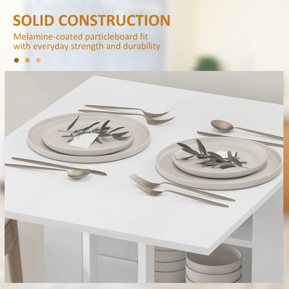 Table à manger pliante avec rangement et abattants
