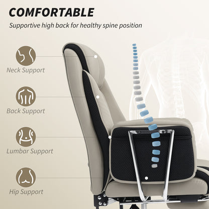 Chaise de bureau ergonomique inclinable avec repose-pieds