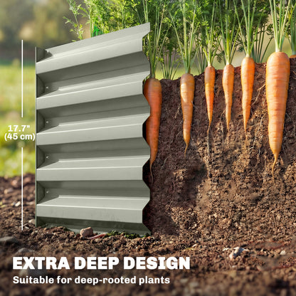 Outsunny Galvanized Raised Garden Bed 240x40x45cm Outdoor Garden