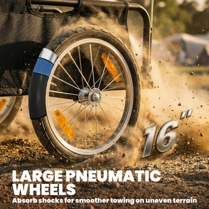 Remorque vélo cargo cadre ouvert roues pneumatiques 16 po