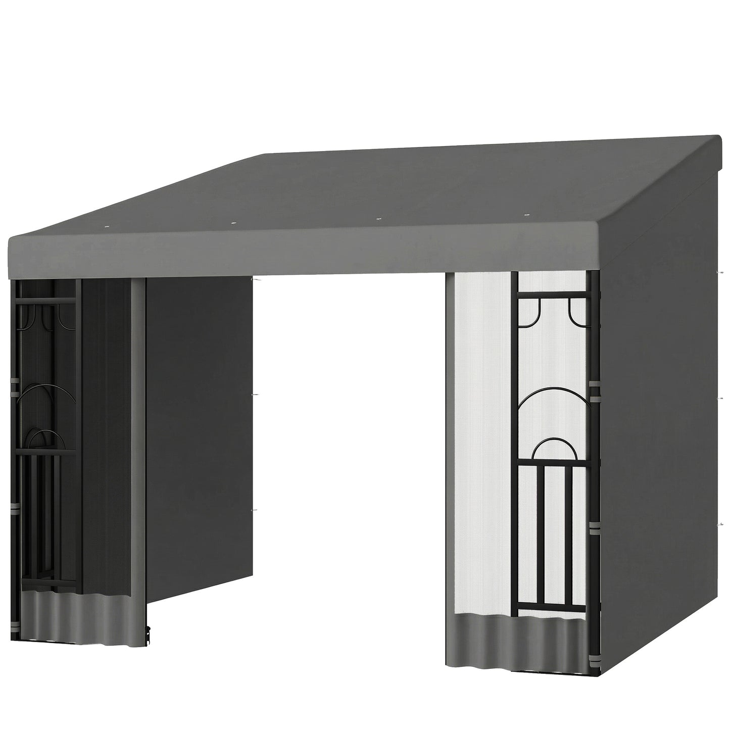 Pergola murale en acier 3 x 3 m avec rideaux