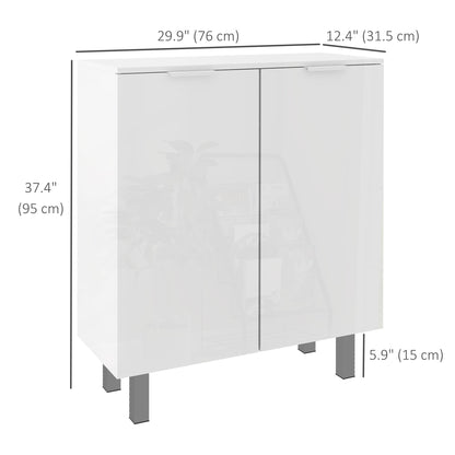 Armoire à chaussures haute brillance à charnières douces