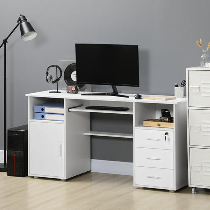 Bureau d'ordinateur de travail avec tiroirs et tiroir à clavier