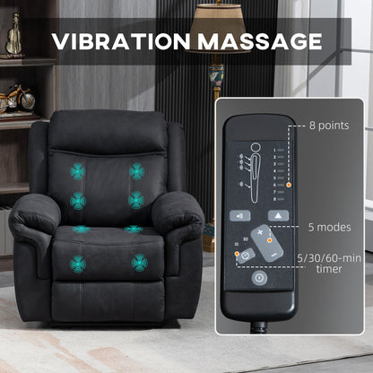 Fauteuil inclinable manuel avec massage vibrant et pochettes