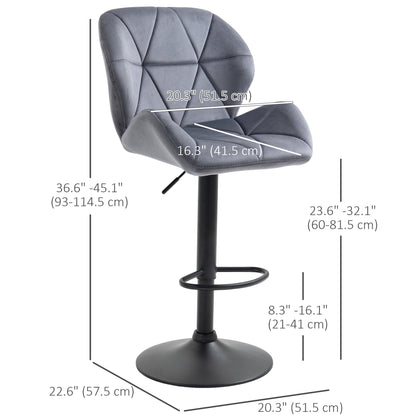 Tabourets de bar ajustables tissu ensemble de 2
