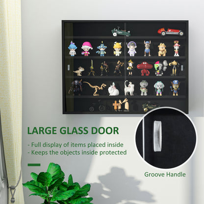 Vitrine murale 5 tablettes avec 2 portes en verre