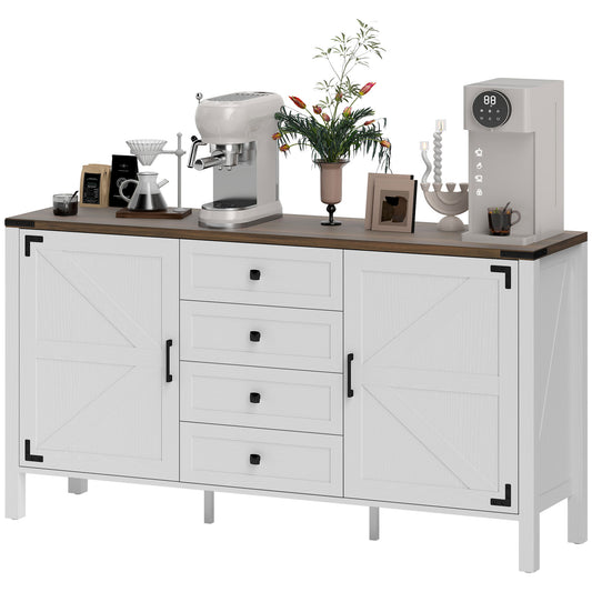 Buffet style fermette portes de grange tiroirs