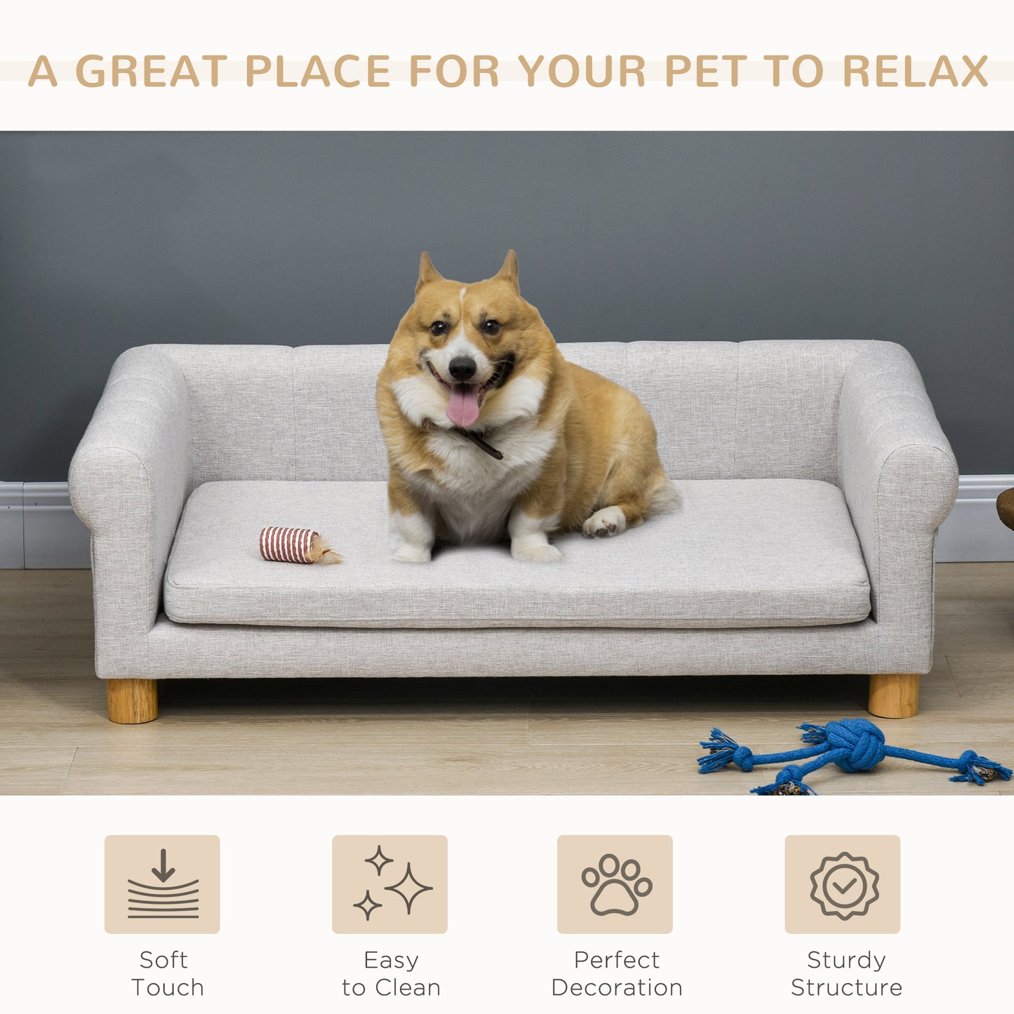 Sofa pour animaux moderne avec coussin amovible