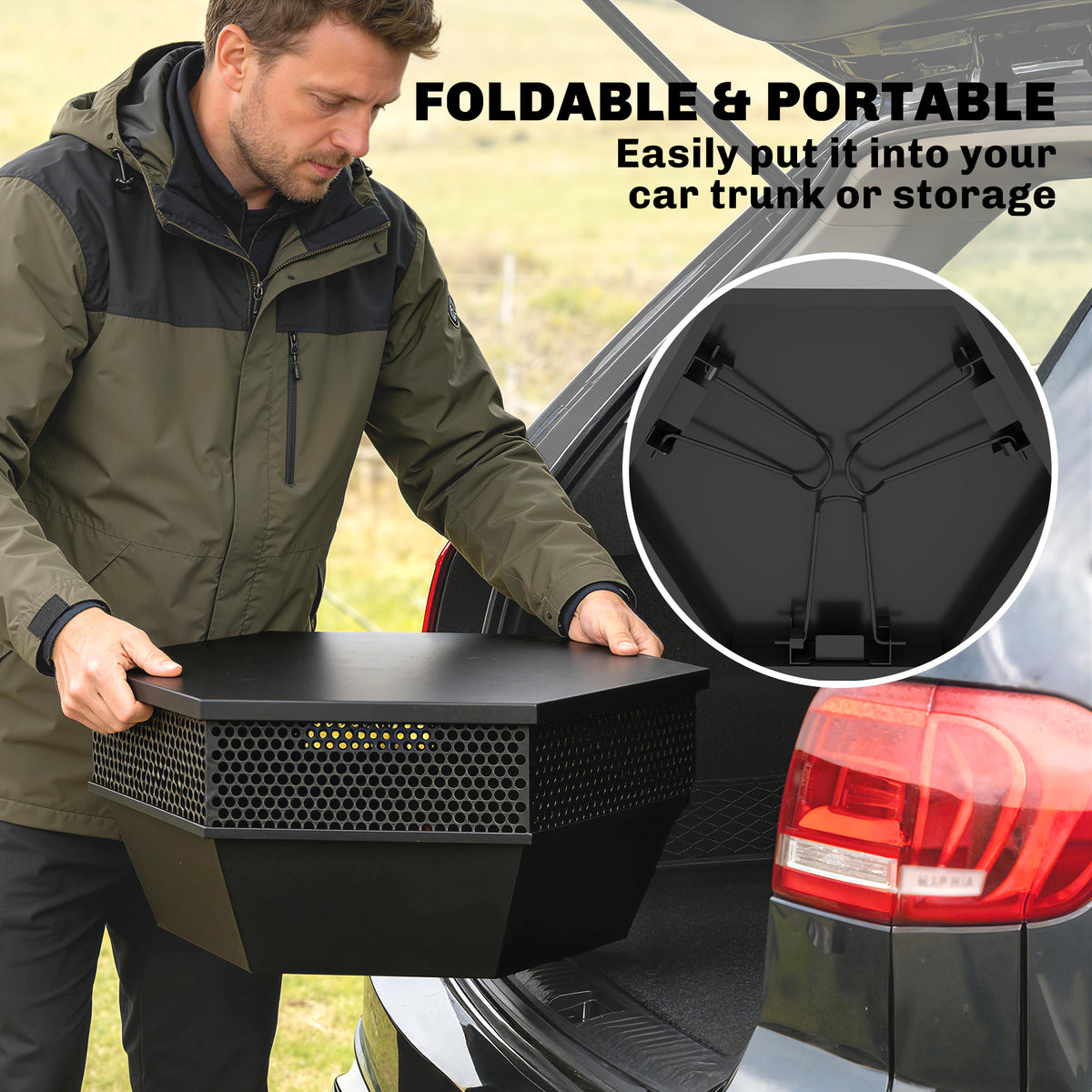 Foyer de feu pliable 20 po avec couvercle